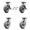 Service Caster 8 Inch Thermoplastic Caster Set with Roller Bearing 4 Swivel Lock and 2 Brake SCC-35S820-TPRRF-SLB-BSL-2-BSL-2 - alternate 1